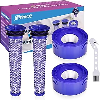 Erinice V8 Animal Filter Replacements for Dyson V7 Animal V8 Absolute SV10 Cordless Stick Vacuum Cleaner, 2 Post & 2 Pre Motorhead Hepa Filters Replacement, Compare to Part # 965661-01 & 967478-01