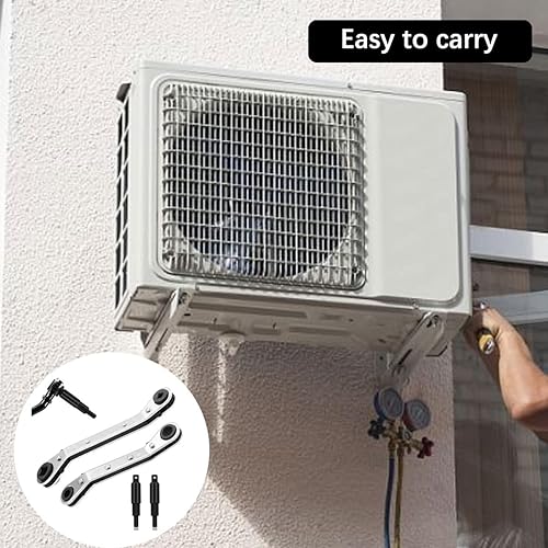 Miniatura 4 de Hvac - Llave de servicio, 316 pulgadas, 14 pulgadas, 516 pulgadas, 38 pulgadas, 4 en 1 llaves ajustables de servicio con 2 adaptadores de puntas