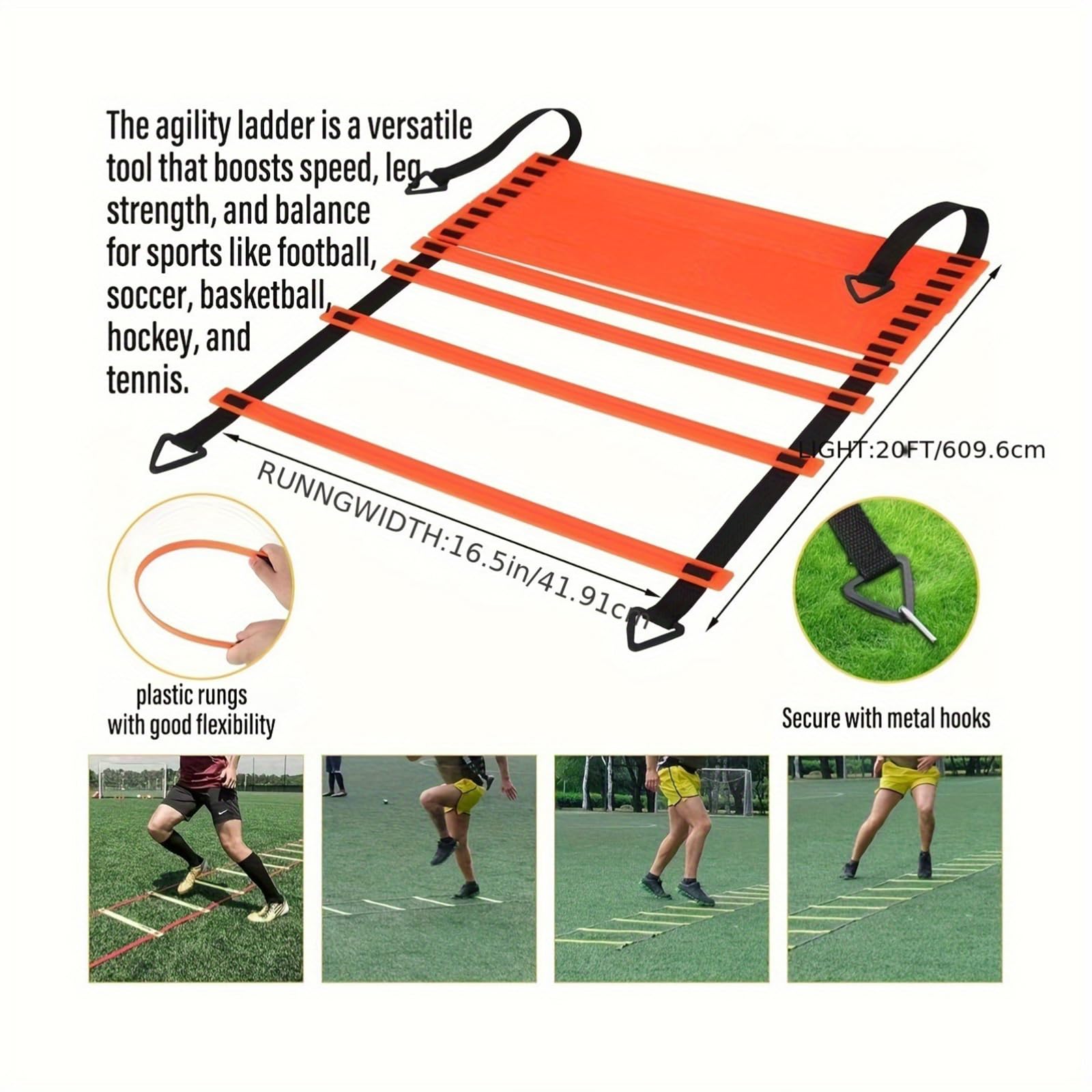 Paquete de 2 estructuras plegables de fútbol con marco de fibra de vidrio elástico de 10 mm, diseño fuerte para actividades al aire libre, juego de disparo de portería de fútbol