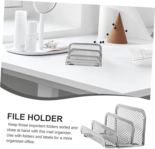 Miniatura 6 de Tofficu Estante de archivos de rejilla de cartas, organizador de libros de escritorio, soporte de carpeta de archivos, organizador de carpetas de