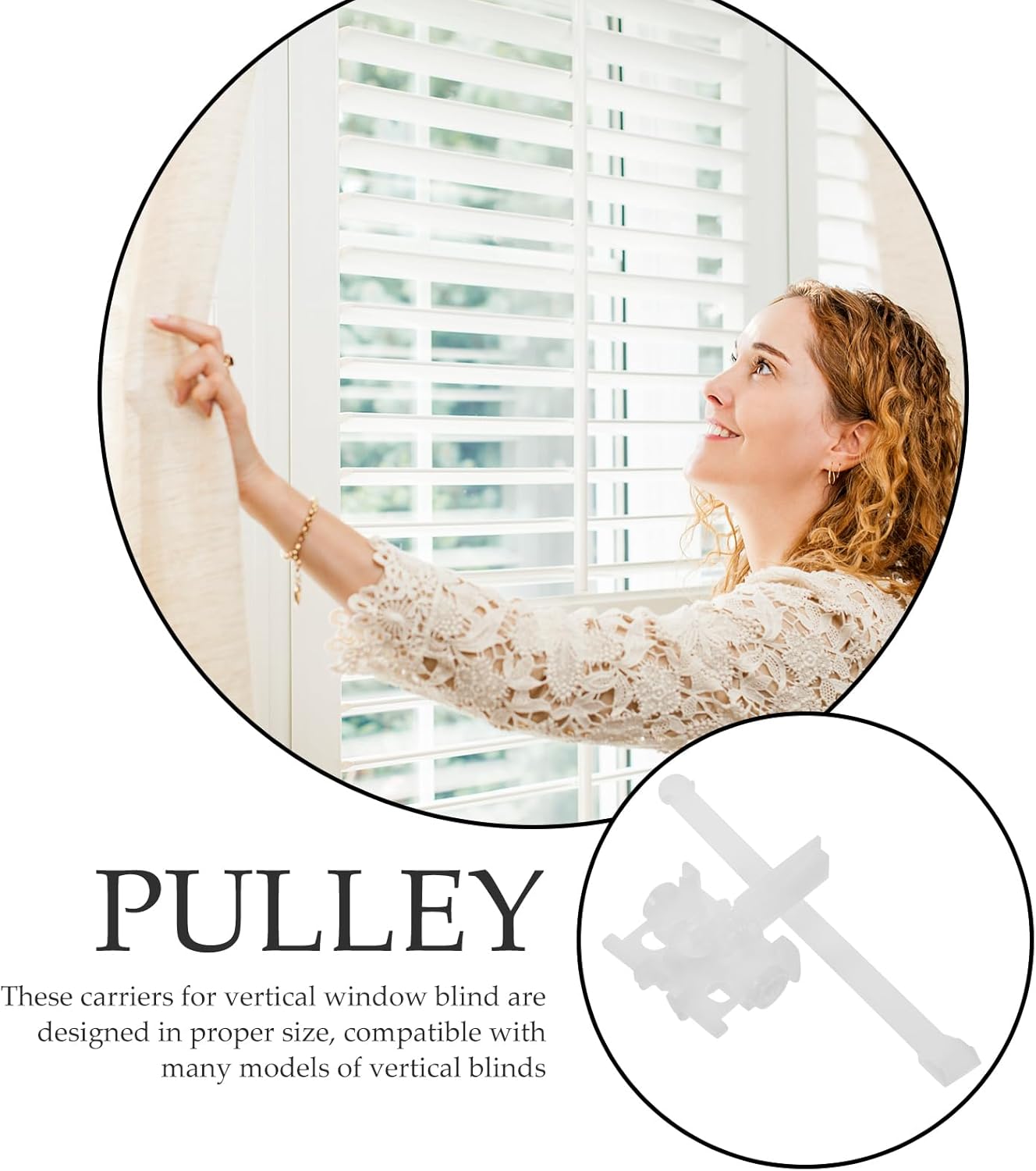 Garneck 5 Sets Replace Replacement Rod Repair kit Easy Curtains Blind Repair Carrier White Label Repair Parts Simple Repair Accessories Tool White Carrier for Blinds Vertical