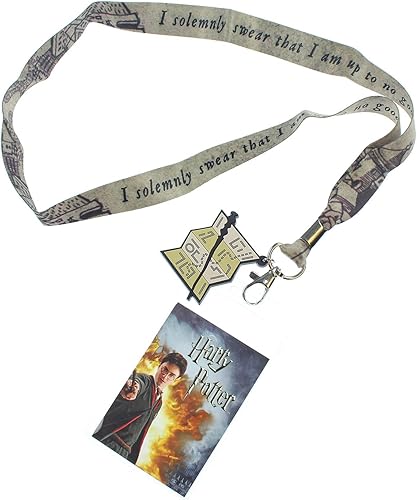 Miniatura 1 de Harry Potter I Solemnly Swear That I Am Up to No Good - Cordón con soporte para insignia y dije de goma para mapa de merodeadores