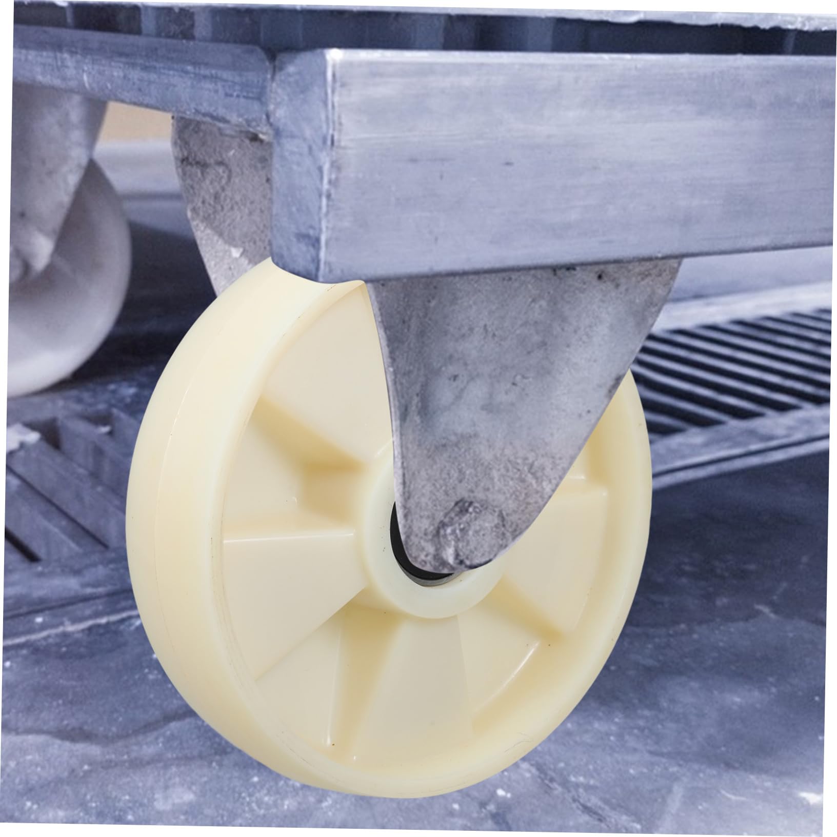 Holibanna Nylon Hubwagenrad 200x50 Mm mit Kugellager und 47mm Achse Verschleißfest für Logistikzentren und Supermärkte Beige Palettenwagen Ersatzrad