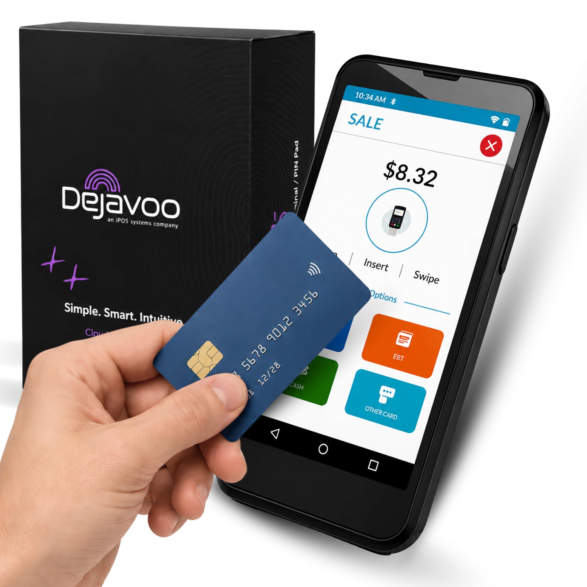 P5: Compact Mobile Card Reader POS - Touchscreen Checkout &amp; Barcode Scanner