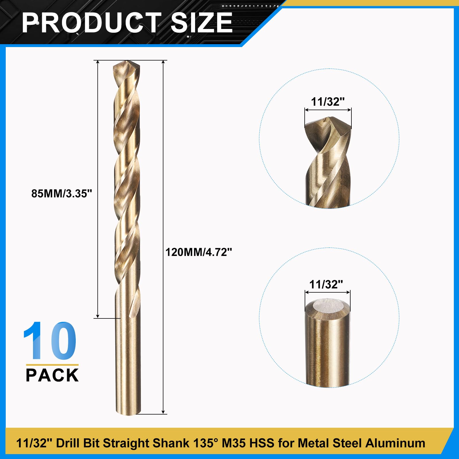 PATIKIL 8.7mm Drill Bit 11/32" - Image 2