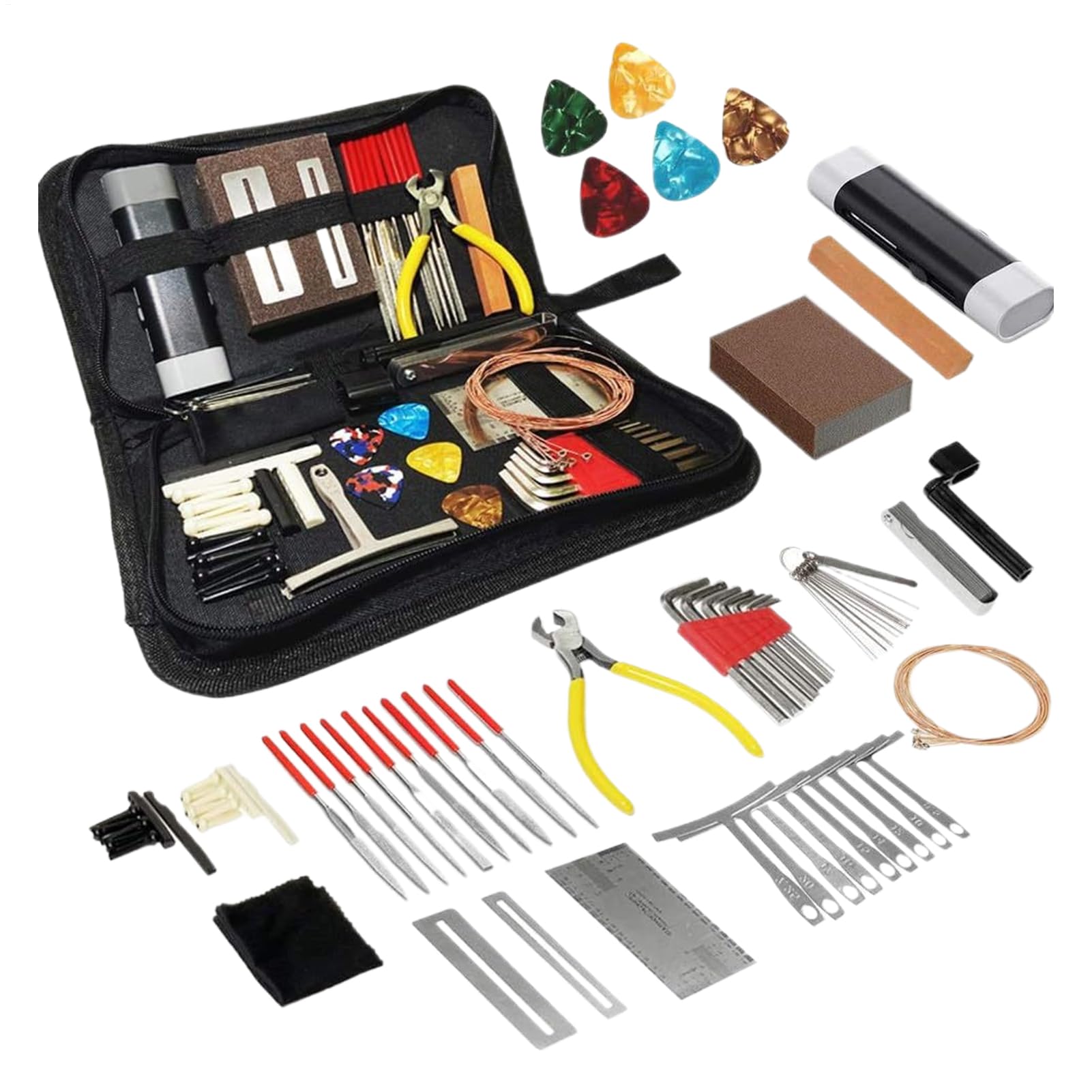 Kit Reparación Guitarra Set cuidado y accesorios mantenimiento | Kit de reparación y mantenimiento Kit Limpieza Mantenimiento Instrumentos Cuerda Set Cuidado Para Guitarristas Eléctricos