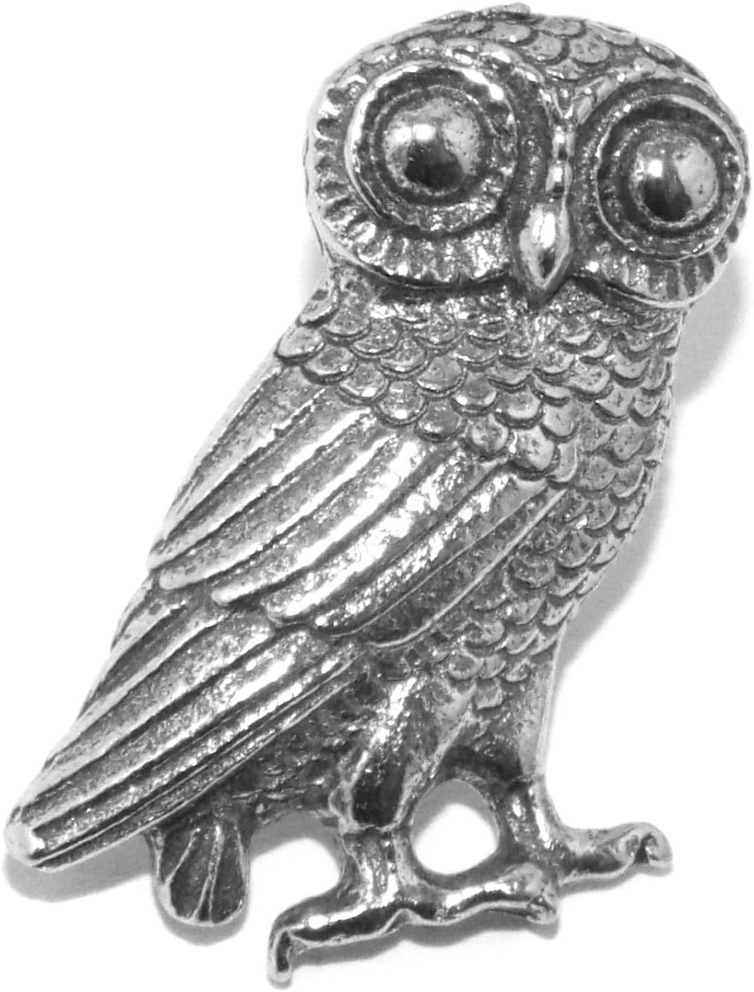 Owl of Minerva Roman Pewter Pin Badge (Greek Athena)