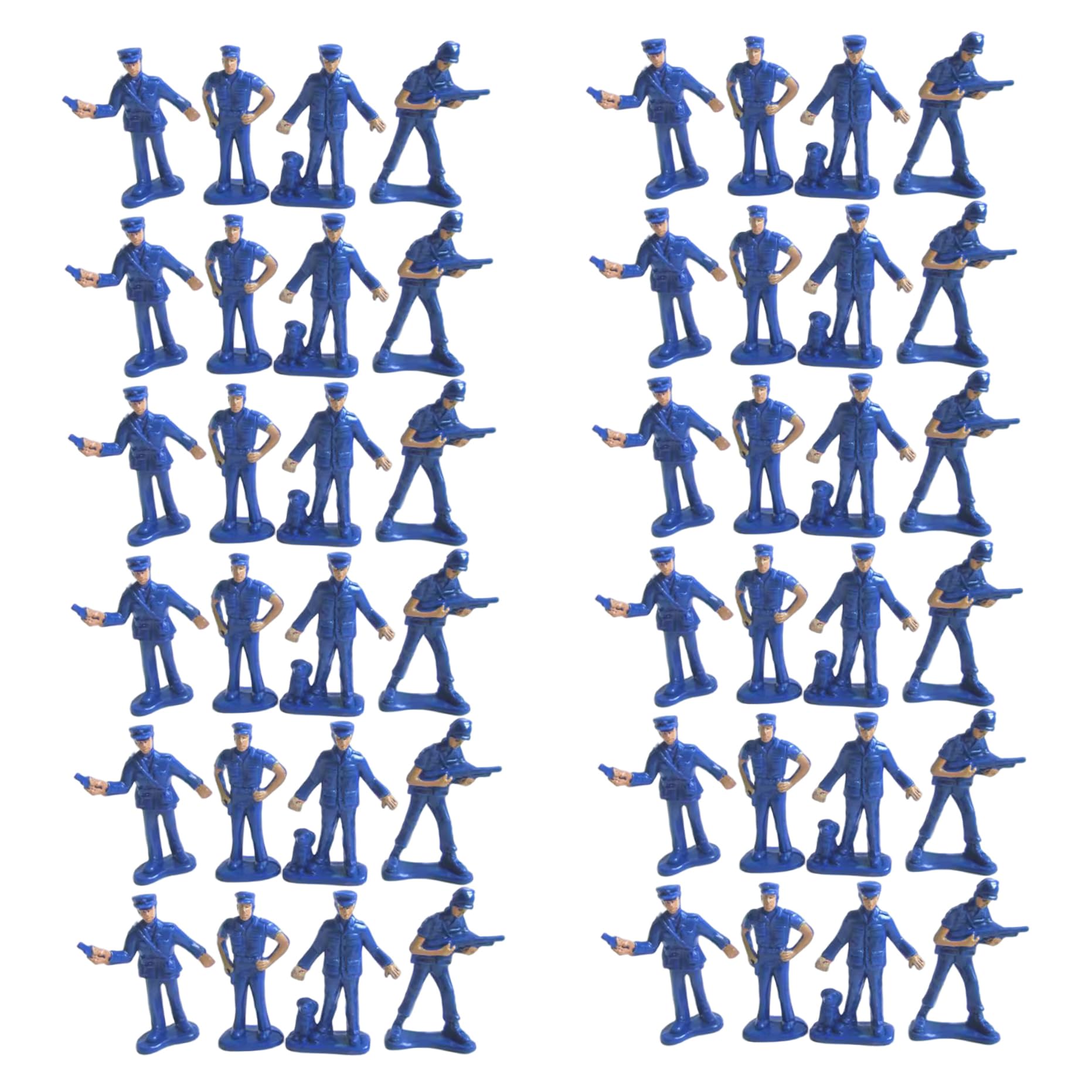 Temeemeg Police Action Figures 50 Pcs Police Action Figures Toy Policeman 4 Realistic Duty Poses Tiny People Figurines For Sand Table Dollhouse Miniature Scenes