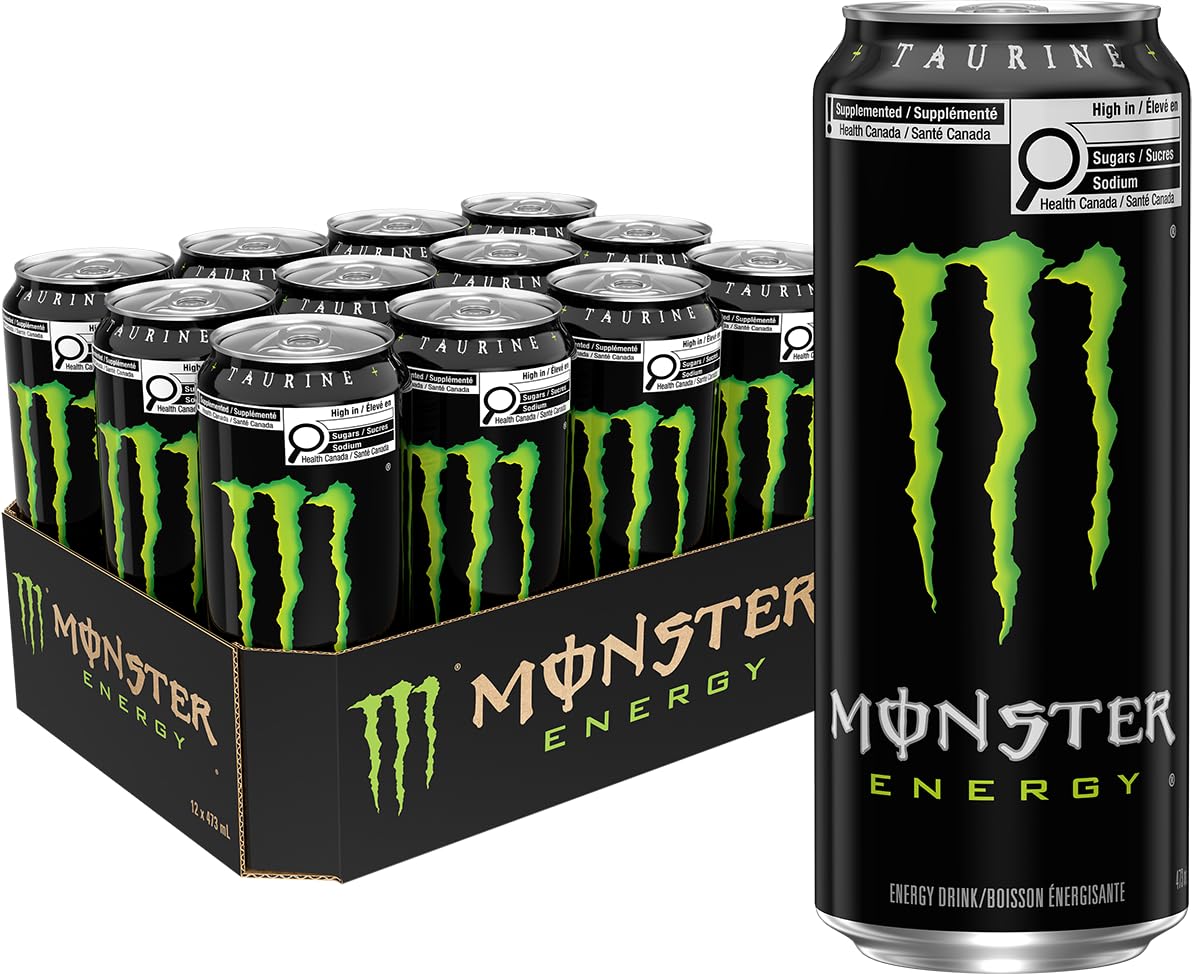 MONSTER ENERGY, Original (Green), 500 mL Cans (12 Pack) – Energy Drink By COUGAR | Classic Monster Energy Beverage With Taurine, Caffeine & B Vitamins | Ready To Drink Carbonated Refreshment | Convenient Multipack - (Imported-USA)-image-48