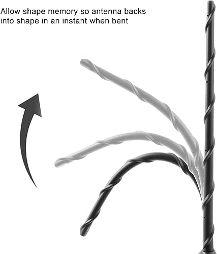 Miniatura 8 de Antena corta para Jeep Wrangler Gladiator JL JK 2007-2024, antena corta de radio Jeep de 13 pulgadas, accesorios para Jeep, antena de Jeep Gladiator