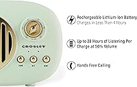 Vista 3 de Crosley CR3044A-MN Piper Portable Bluetooth Speaker, Mint
