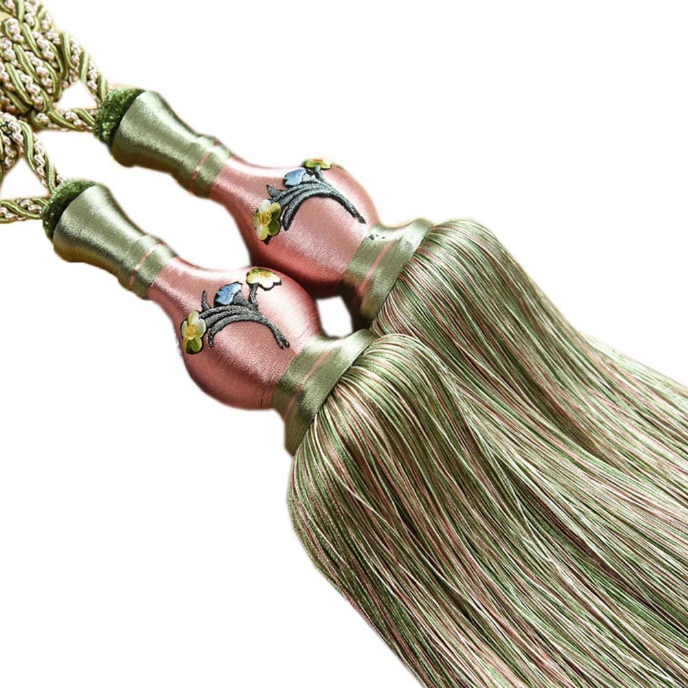 One Pair European Style Curtain Bandage Curtain Rope Tiebacks with Tassels Curtain Accessories (Light Coffee)