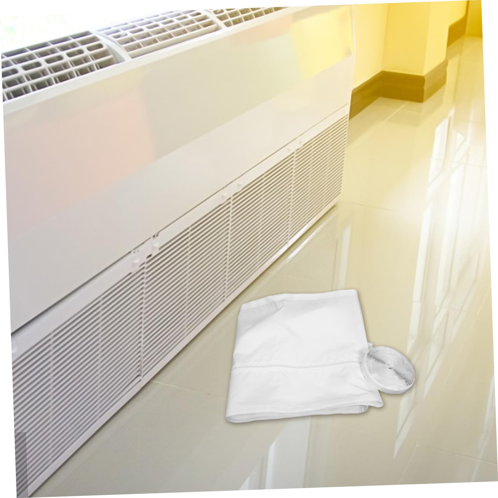 Guarnizione Facile Bianca per Condizionatore Fibra e Finestra in Sintetica Cordino Regolabile da Installare per Uso Domestico su Finestre