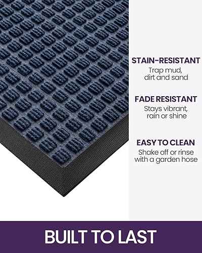 Miniatura 3 de DEXI - Tapete para puerta delantera para interiores y exteriores, tapete de bienvenida duradero y resistente, antideslizante, de perfil bajo, fácil