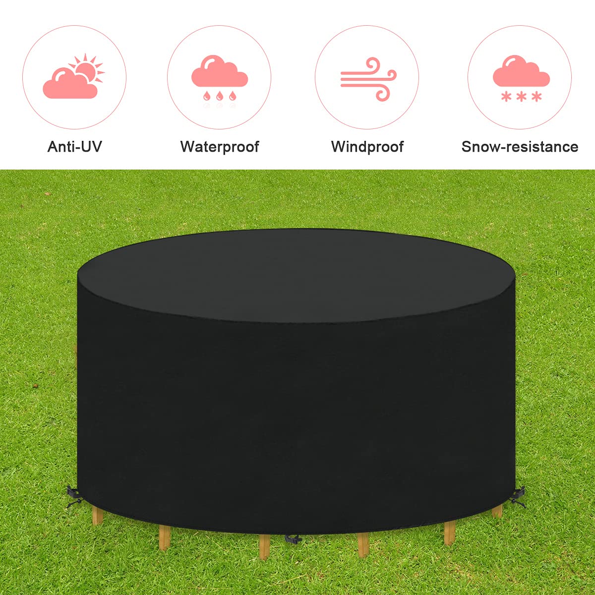Housse Table De Jardin Ronde 210D, Housse Protection Table Jardin