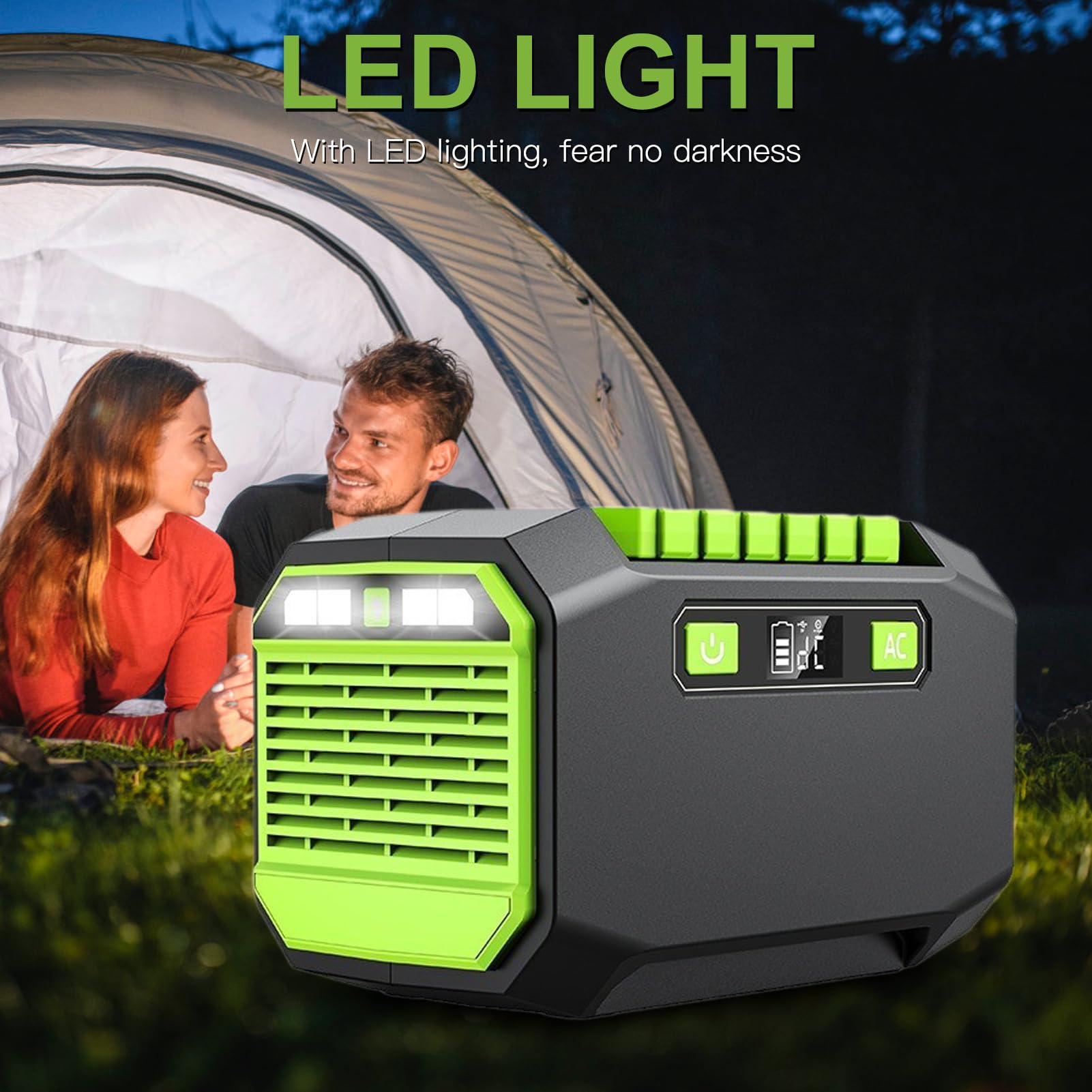 Shkalacar Stazione Elettrica Portatile, 200W 173Wh Generatore con Luci a LED per Casa, Backup di Emergenza, Campeggio in Viaggio su Strada (Plug)