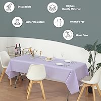 Vista 2 de Evershine Paquete de 12 manteles rectangulares de plástico resistentes color lavanda de 54 x 108 pulgadas (rectangulares)
