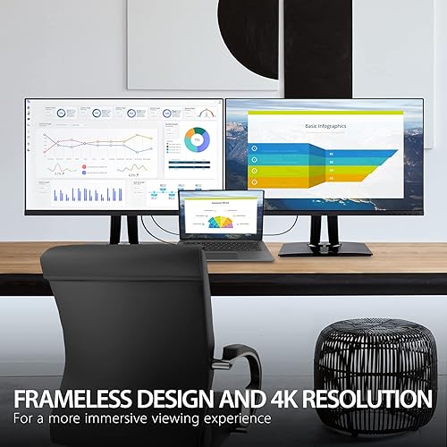 Miniatura 5 de ViewSonic VP2756-4K Monitor ergonómico 4K UHD IPS de 27 pulgadas con biseles ultrafinos, precisión de color, validado por Pantone, 60 W USB C