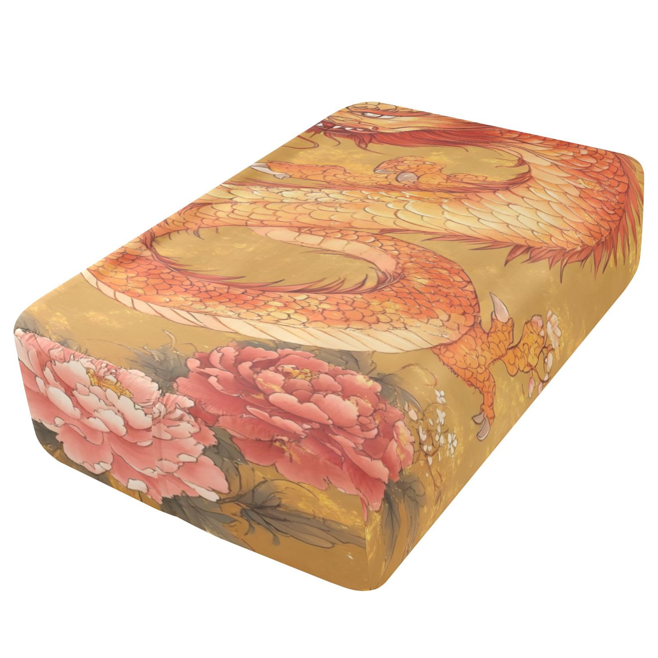 Chinese Dragon - Sábana bajera ajustable individual para colchón de aire, bolsillo extra profundo de 24 pulgadas, funda suave y transpirable con apertura de válvula de cremallera para cama de