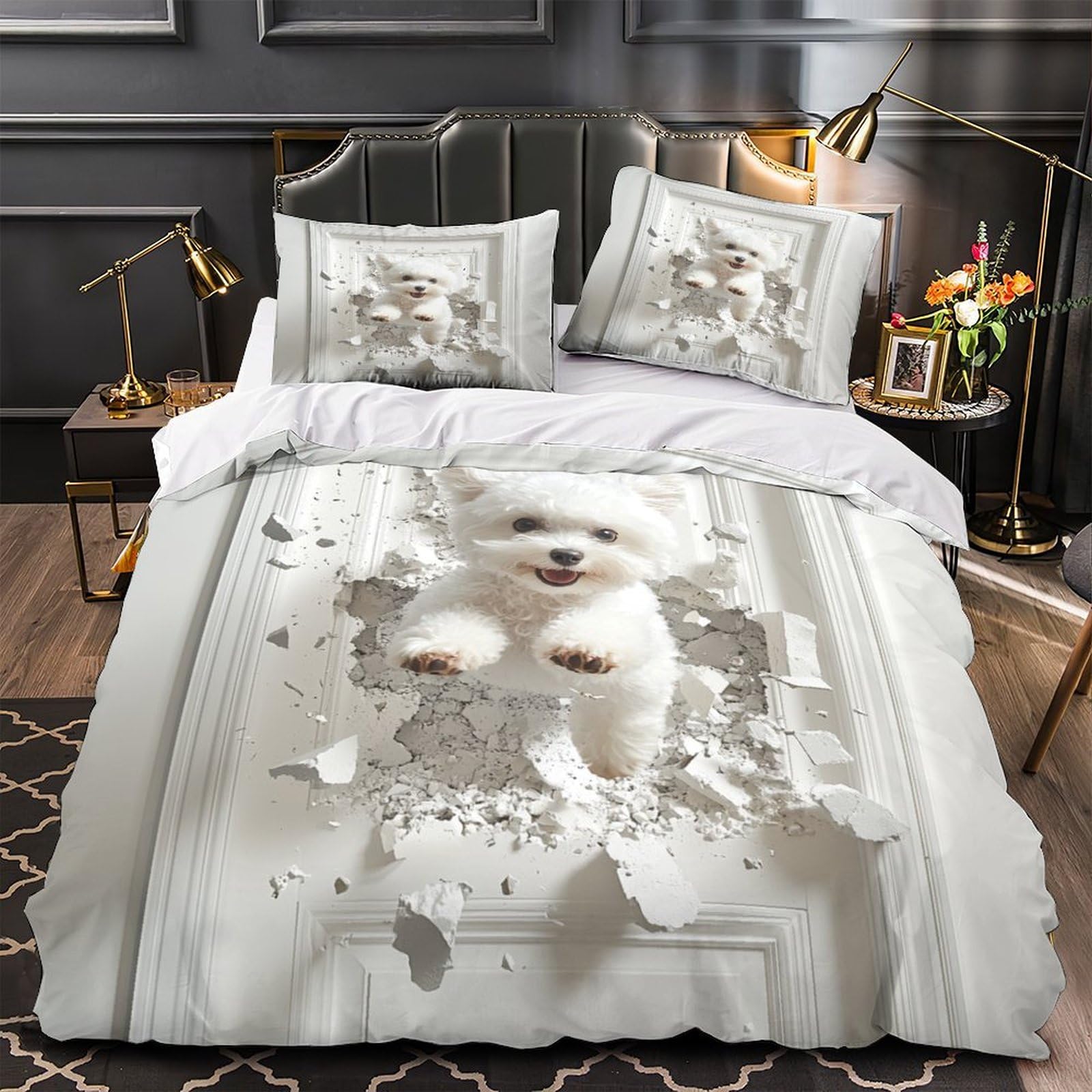 Housse de couette chiot 3D pour décorer une chambre enfant cosy