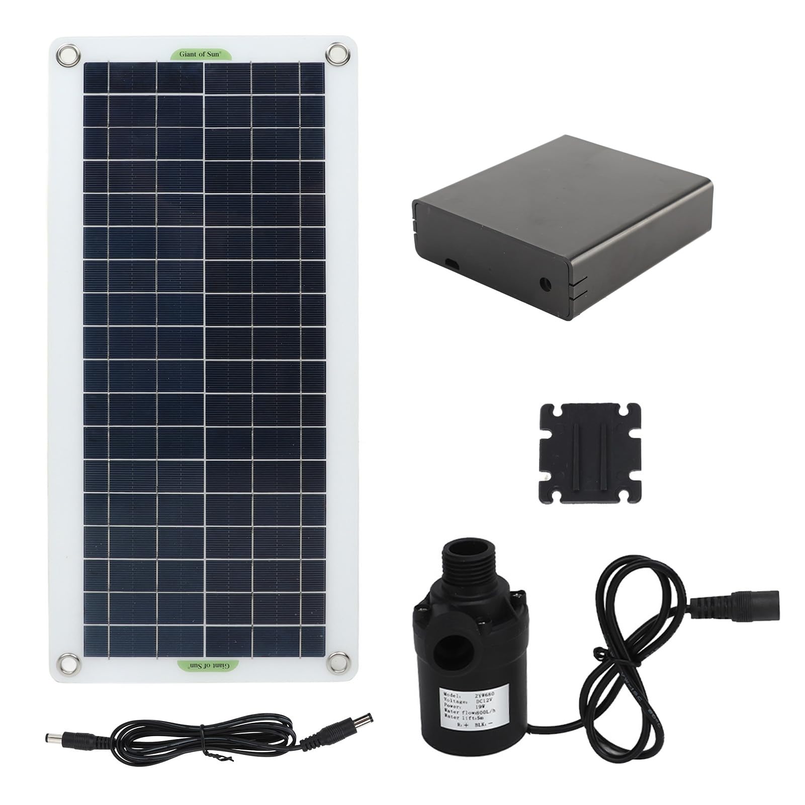Keenso Kit de Bomba de Agua Solar, Bomba Sumergible de 19 W 800 L/H DC12 V con Panel Solar de 30 W, para Invernadero RV Touring Car Camping