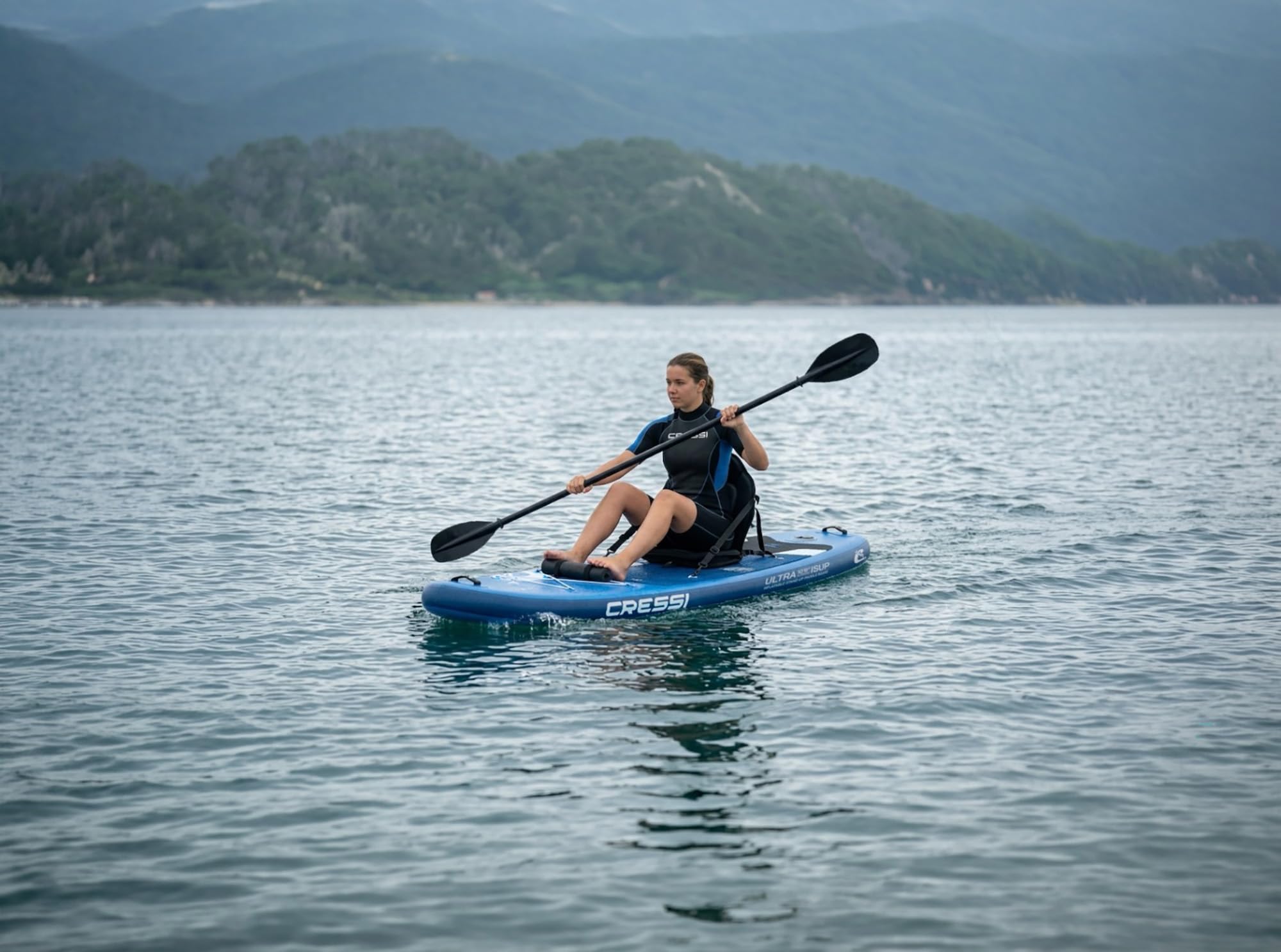 CRESSI seit 1946 - Ultra Isup/Kayak Set - Aufblasbares SUP Board für Erwachsene Große Stabilität Strapazierfähigkeit Komplett Zubehör Paddel Flosse Pumpe Leine Tasche_320x81x15 cm Max 130 kg