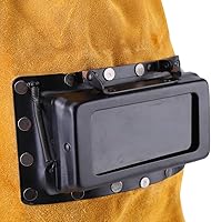 Vista 5 de Welding Helmet Mask with Lens, Leather Welding Hood Work Hat, Adjustable Welding Helmet Mask, Sweat Absorption, Heat Resistant, Breathable, for