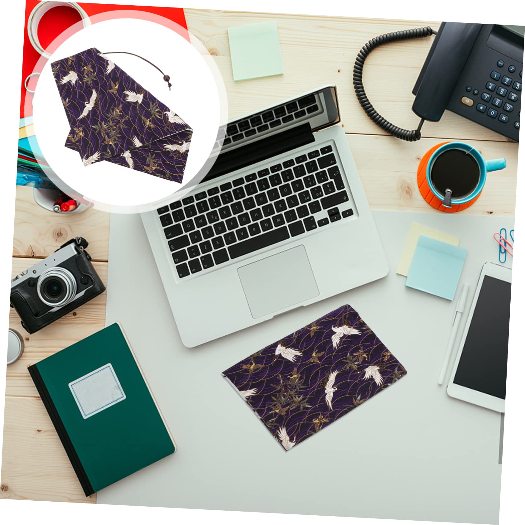 SEWACC 3piezas Cubierta De Libro Ajustable Para Estudiantes Protector De Libros Delicado y Decorativo Para Cuadernos y Textos Marino Diseño De Grulla