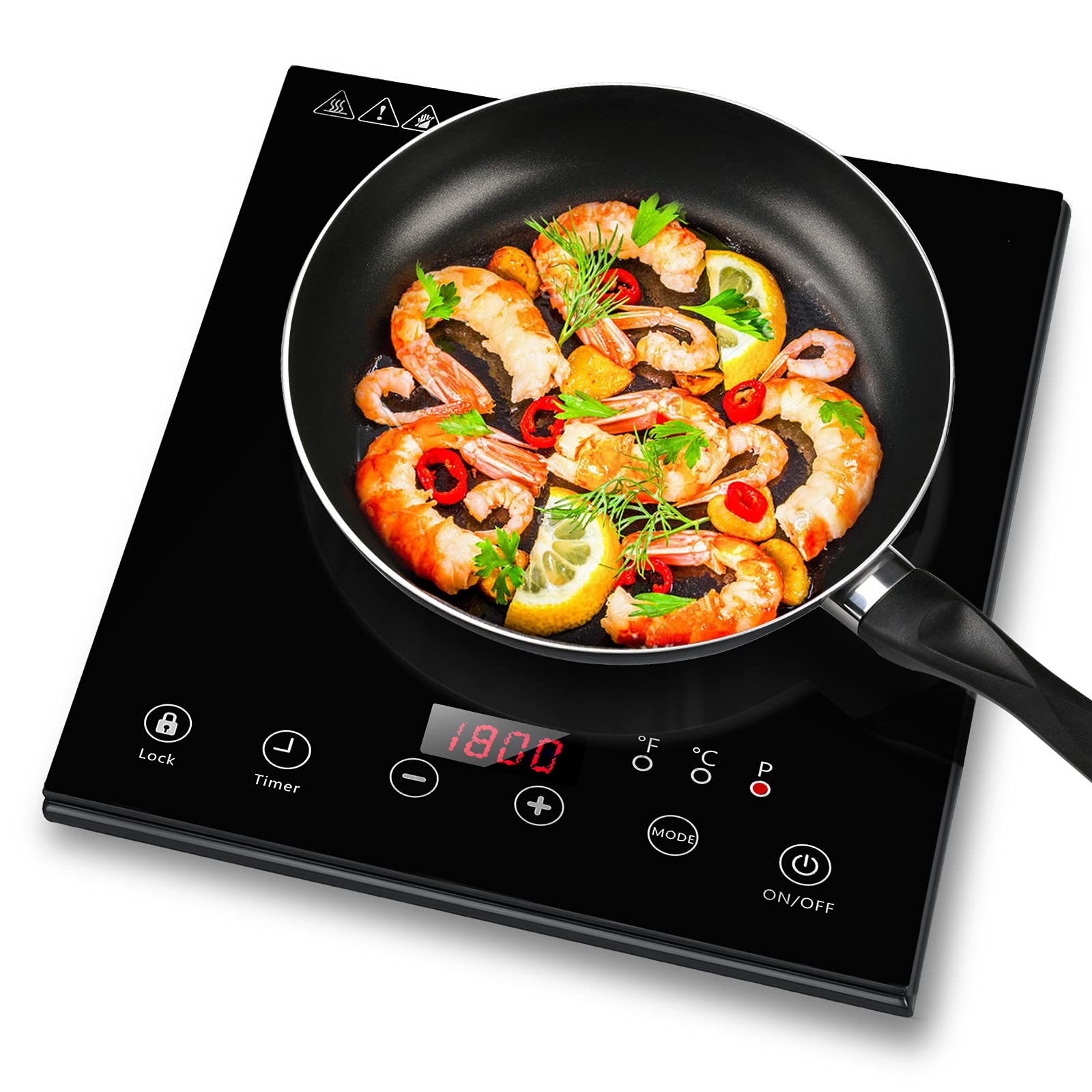 Buy Portable Induction Cooktop , KXITGSIMRE 1800W Electric Induction Burner Cooktop with Child