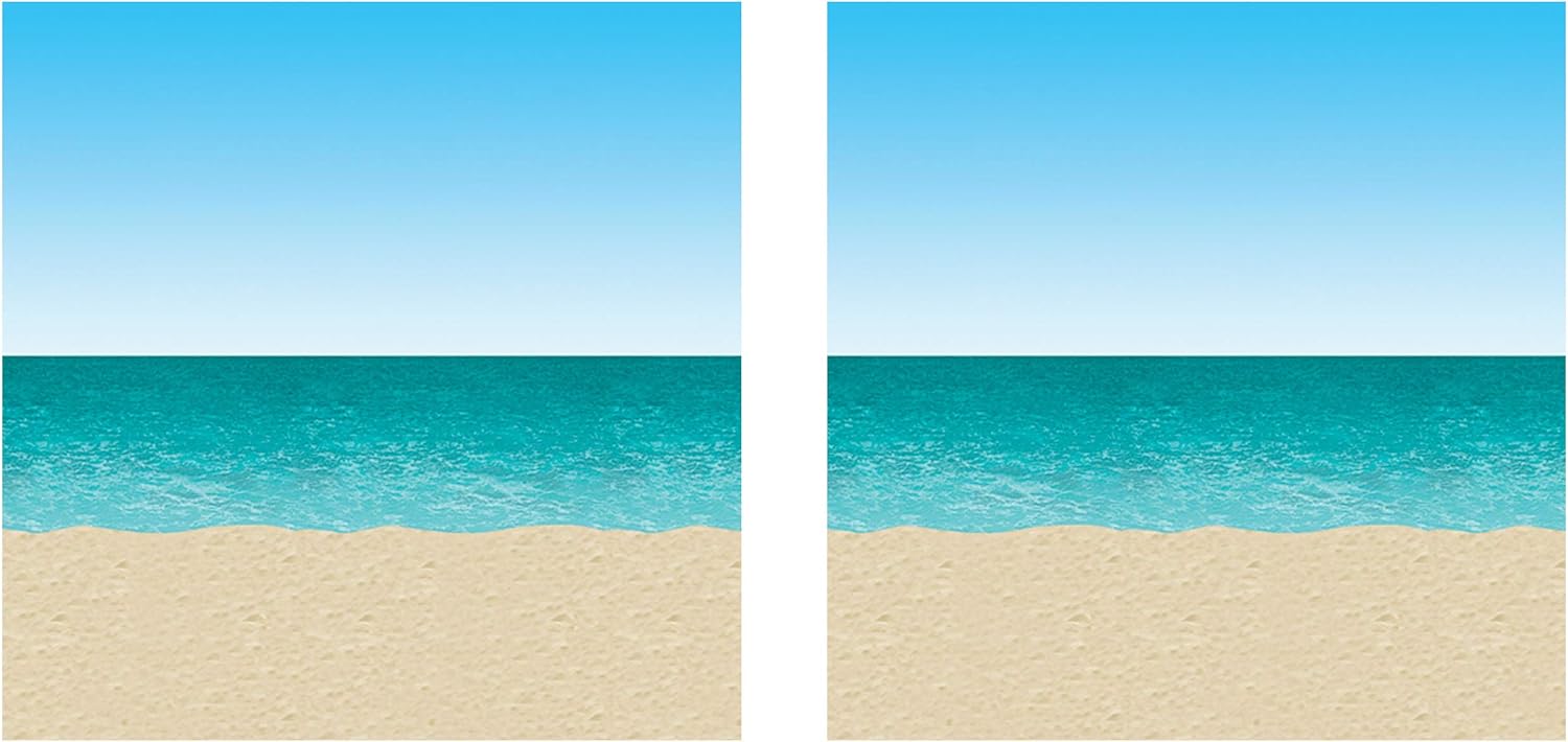 Beistle Undersea Wall Backdrops, 4' x 30', 2 Pack Photo Backdrop, Easy to Adhere Wall Covering, Tropical Party Supplies & Under The Sea Decor