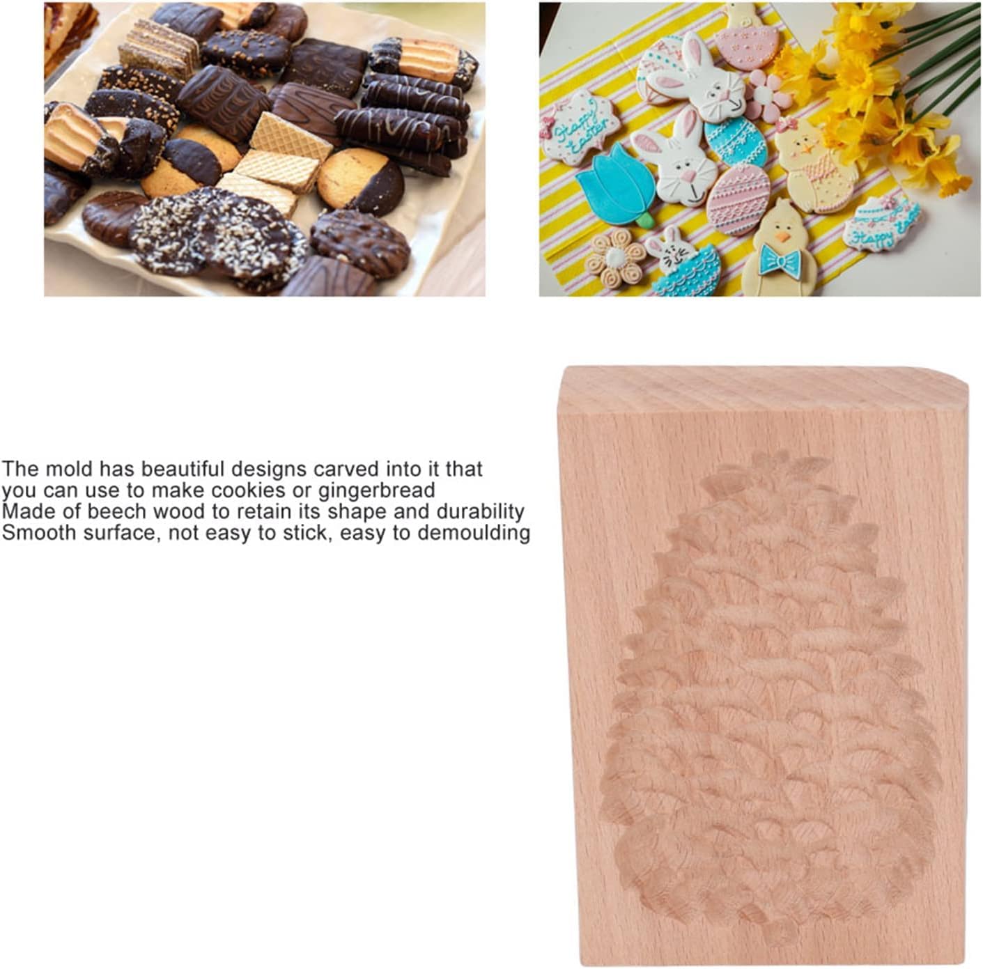 和菓子製菓用品 松ぼっくり型　木型 Amazon | KUNNKENN 干菓子木型 落雁 打菓子木型 4種うさぎ