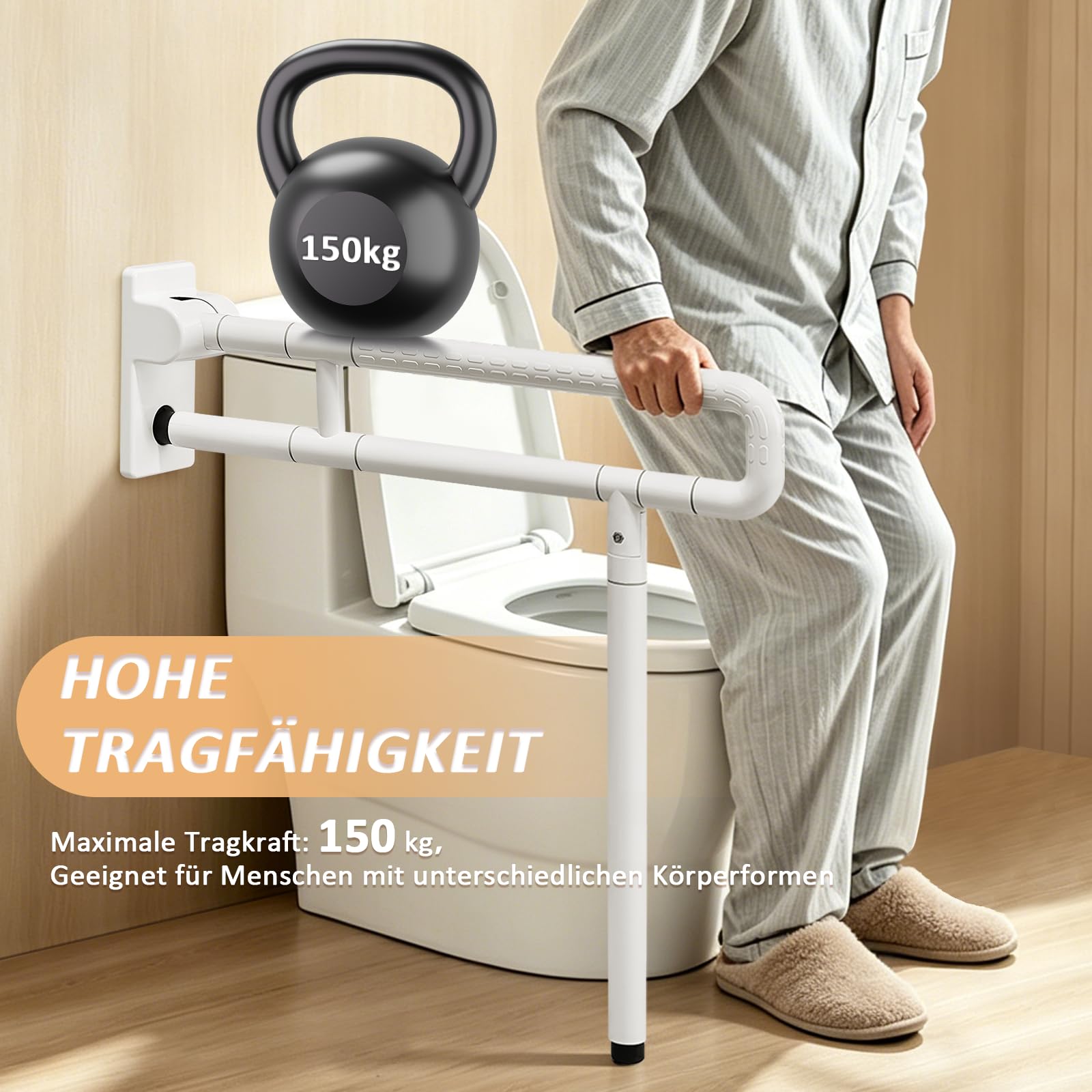 YUCHENGTECH Behinderten WC Haltegriff 70cm Belasten 150 kg | für Senioren Behinderten Schwangere
