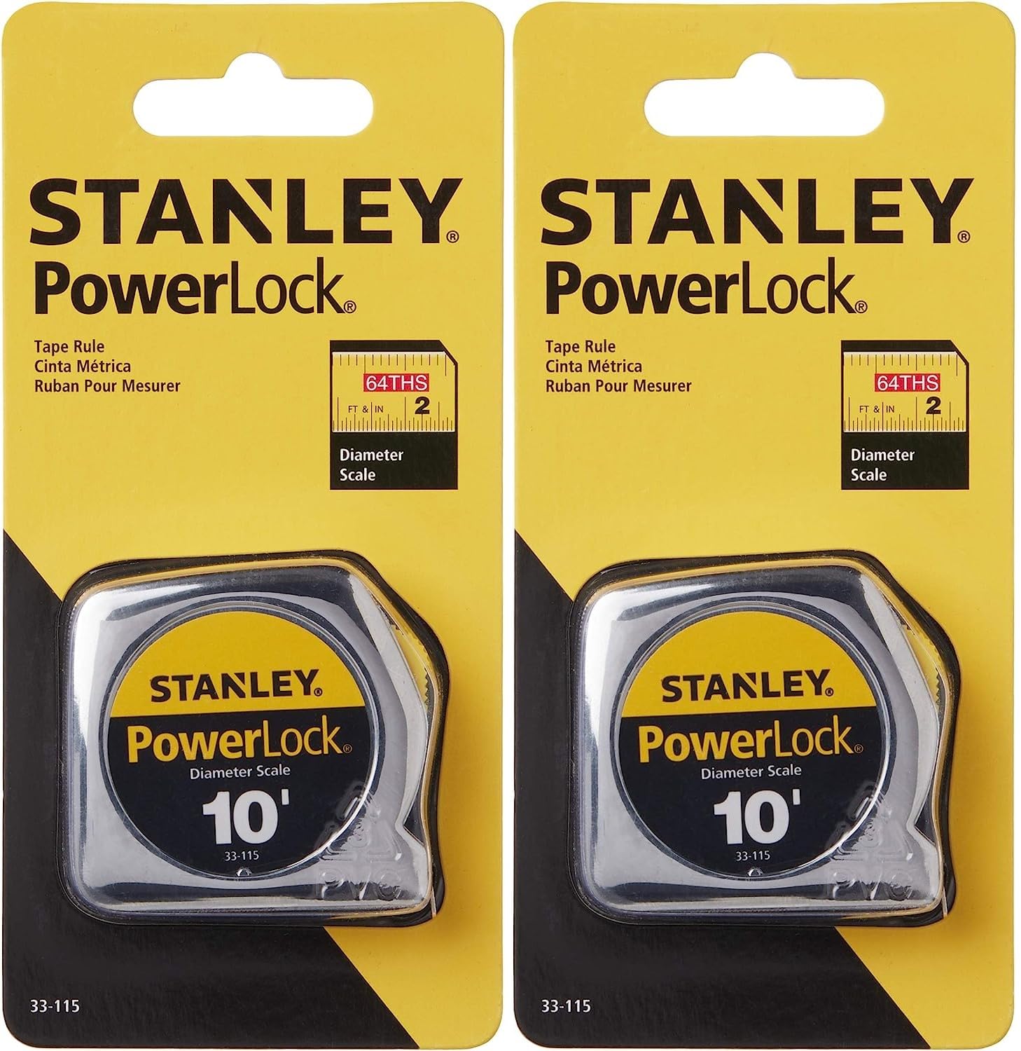 PowerLock Tape Measure, 10-Foot (33-115)- Pack of 2