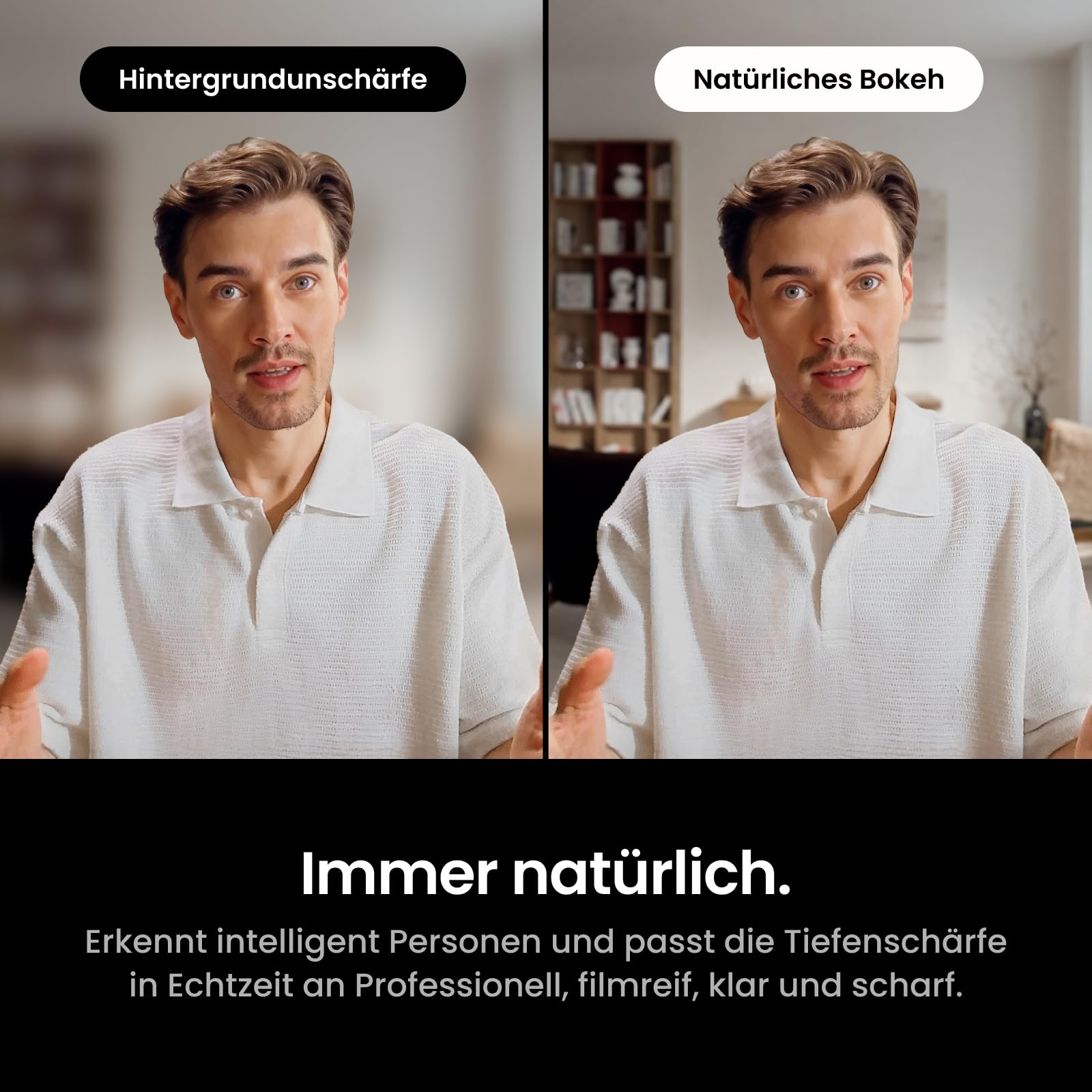 Insta360 Link 2C Pro – 4K PTZ-Webcam für PC/Mac, 1/1,3"-Sensor, Schwachlicht, Auto-Framing, HDR, rauschunterdrückende Richtmikrofone, unterstützt Stream Deck, Zoom, Teams, Twitch für Streaming/Meeting