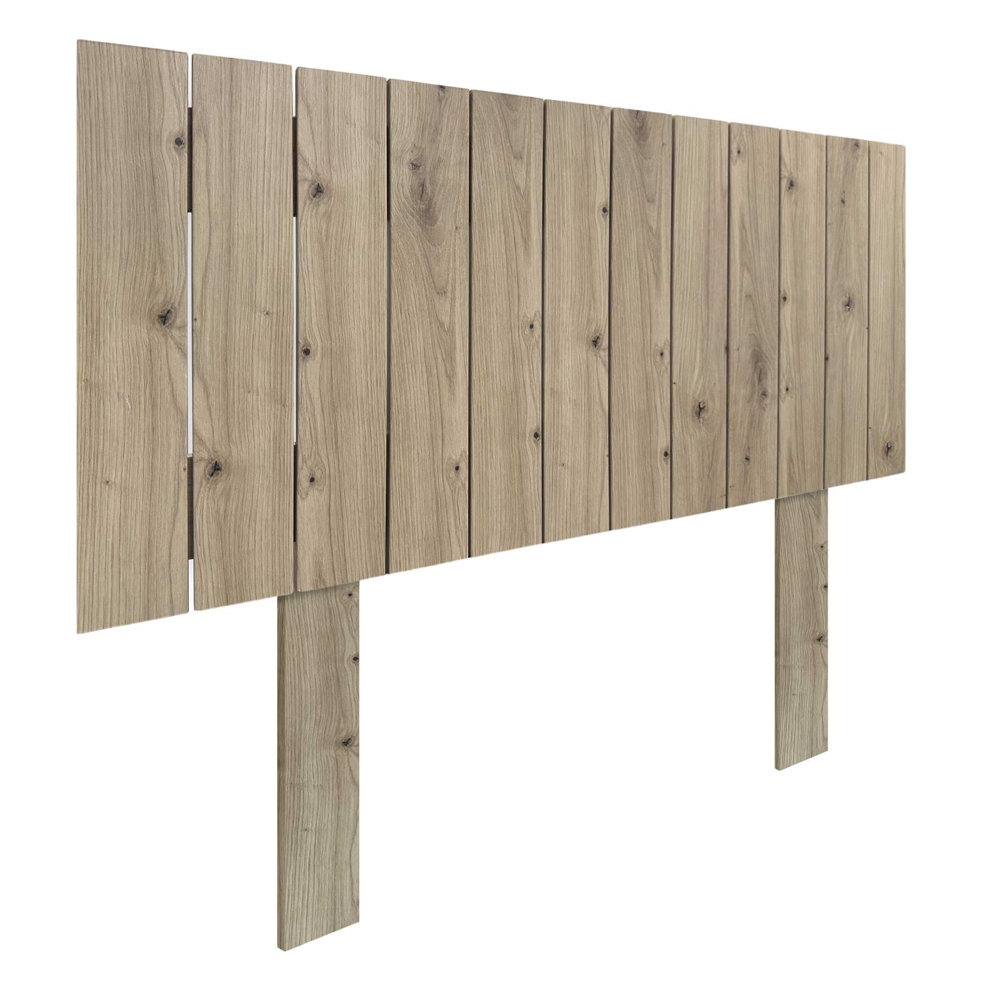 DHOME Cabecero de Madera reciclada DM con Patas Estilo Palet Vertical Cama Palets Herrajes incluidos (90cm, Roble)