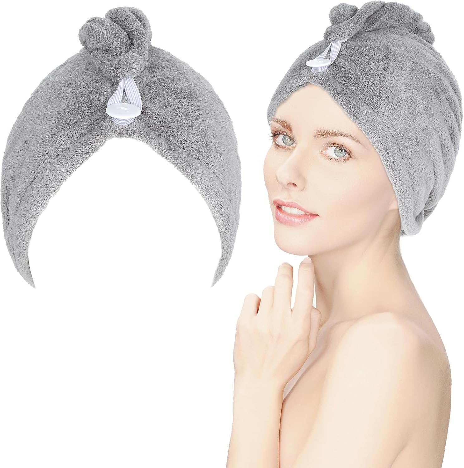 WLLHYF Microfiber Hair Drying Towel Absorbent Elastic Strap