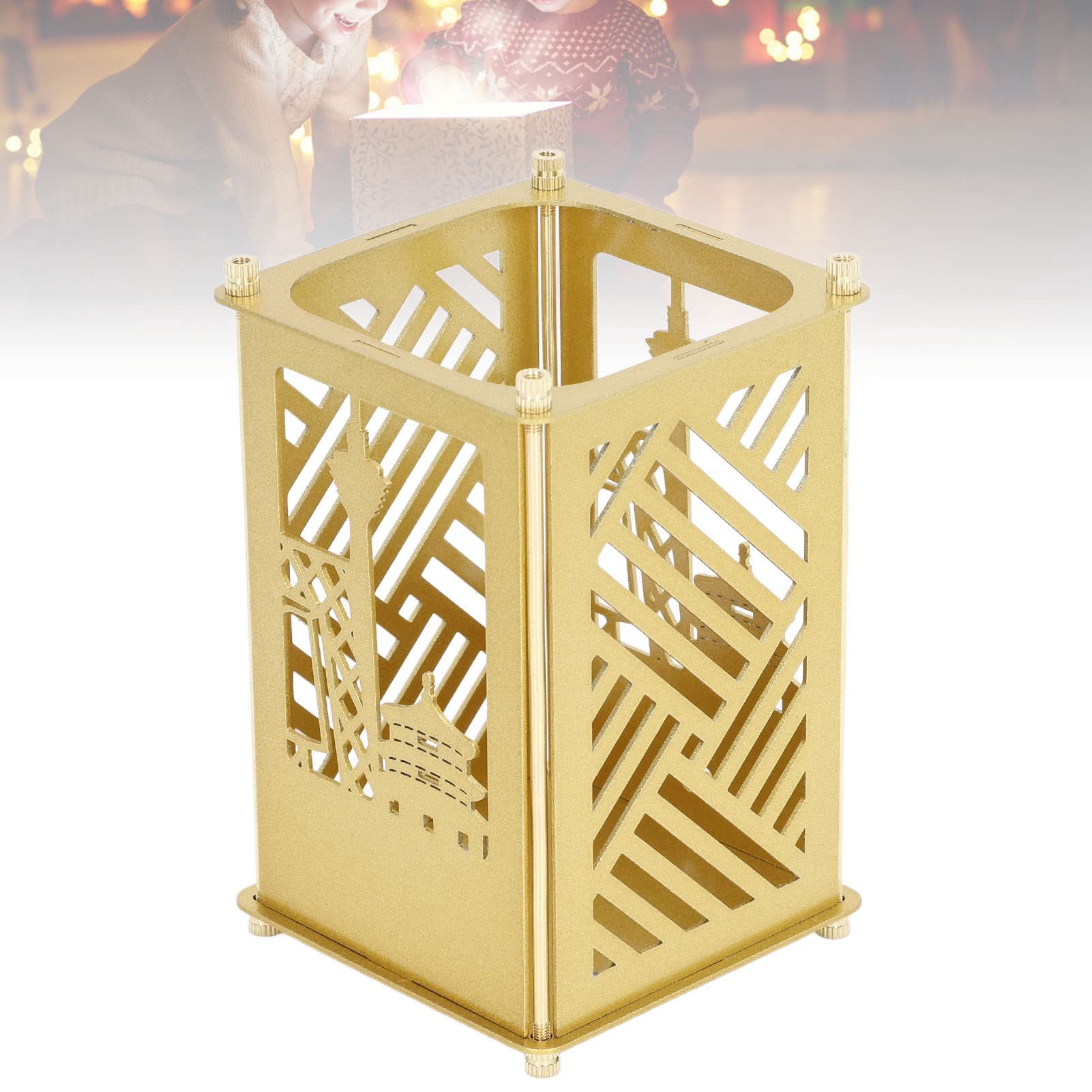Porta della penna in metallo Gold Vomeko, porta della penna assemblato, porta della penna innovativo, porta a penna fai -da -te per il desktop della scuola per ufficio a casa