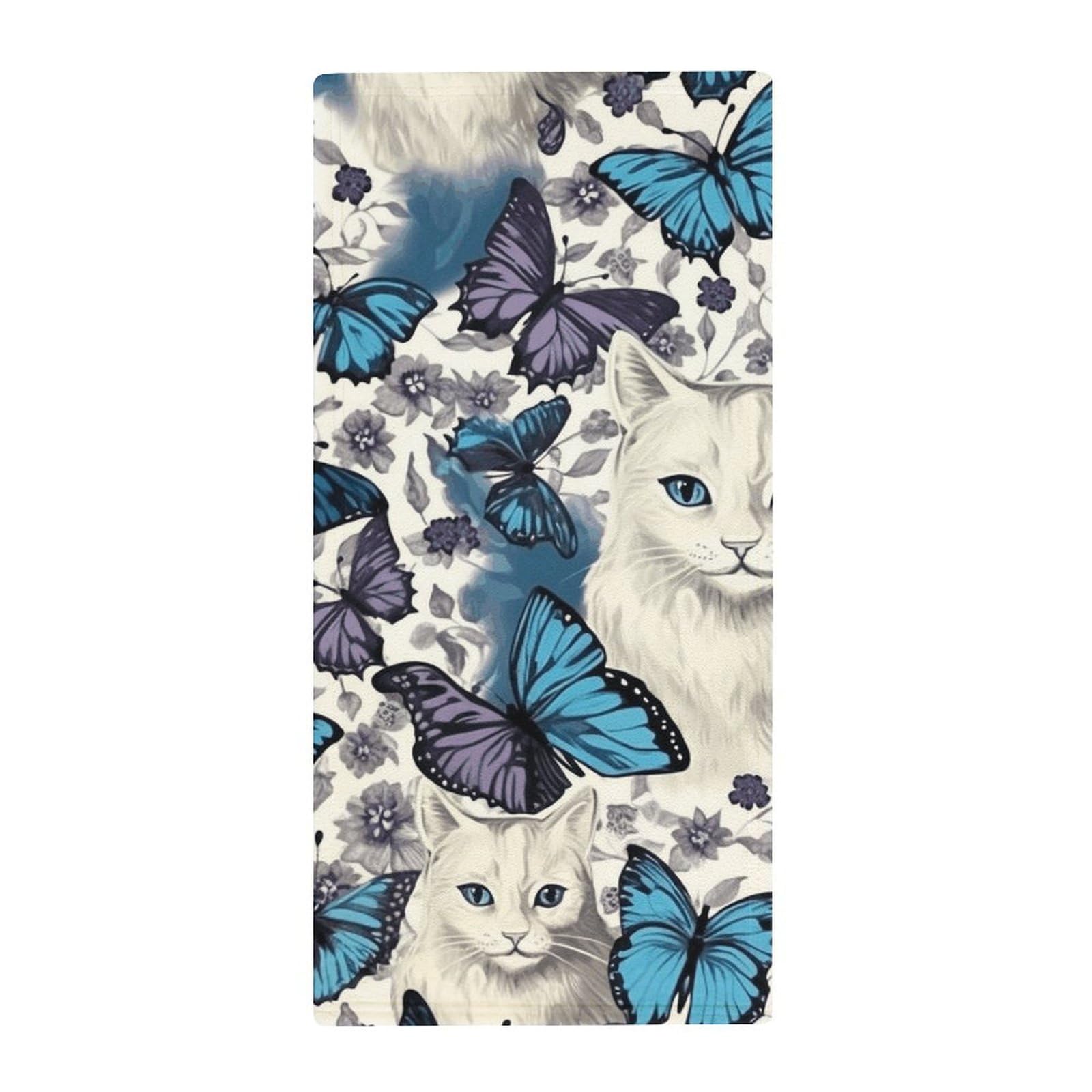 Serviette de bain à séchage rapide super absorbante et douce motif papillon