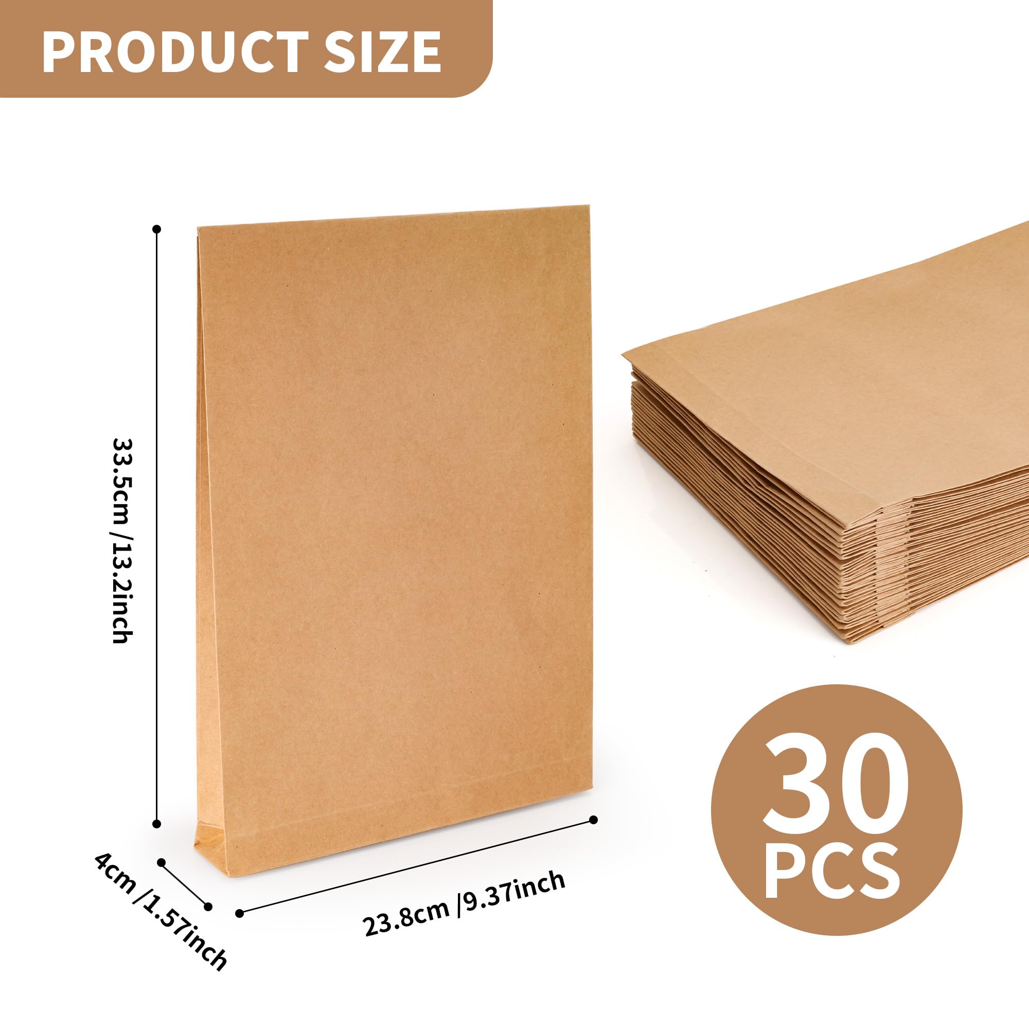 WENLISELL 30 PCS Gusset Envelopes Peel and Seal, 180gsm A4 Manilla Envelopes 40mm Expanding, 238x335x40mm Kraft Envelope for Office, Business, Personal - Image 2