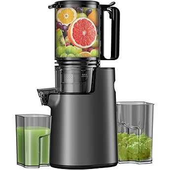 Cold Press Juicer Machines, Masticating Juicer for Whole Fruits and Vegetables, Slow Juices Extractor Easy to Clean