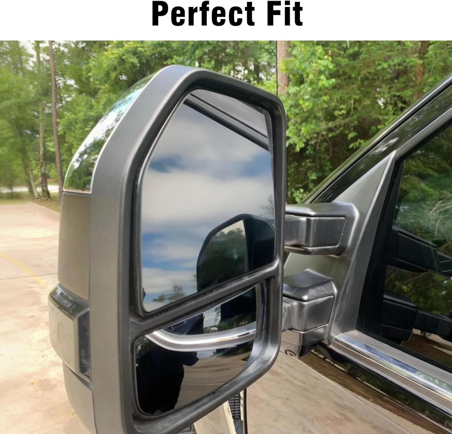 Power Heated & Blind Spot Upper Tow Mirror Glass Compatible with Ford F150 2015-2020, F250 2017-2022,F350 2017-2019, Left Driver Exterior Mirror Glass Replacement with Blind Spot Function