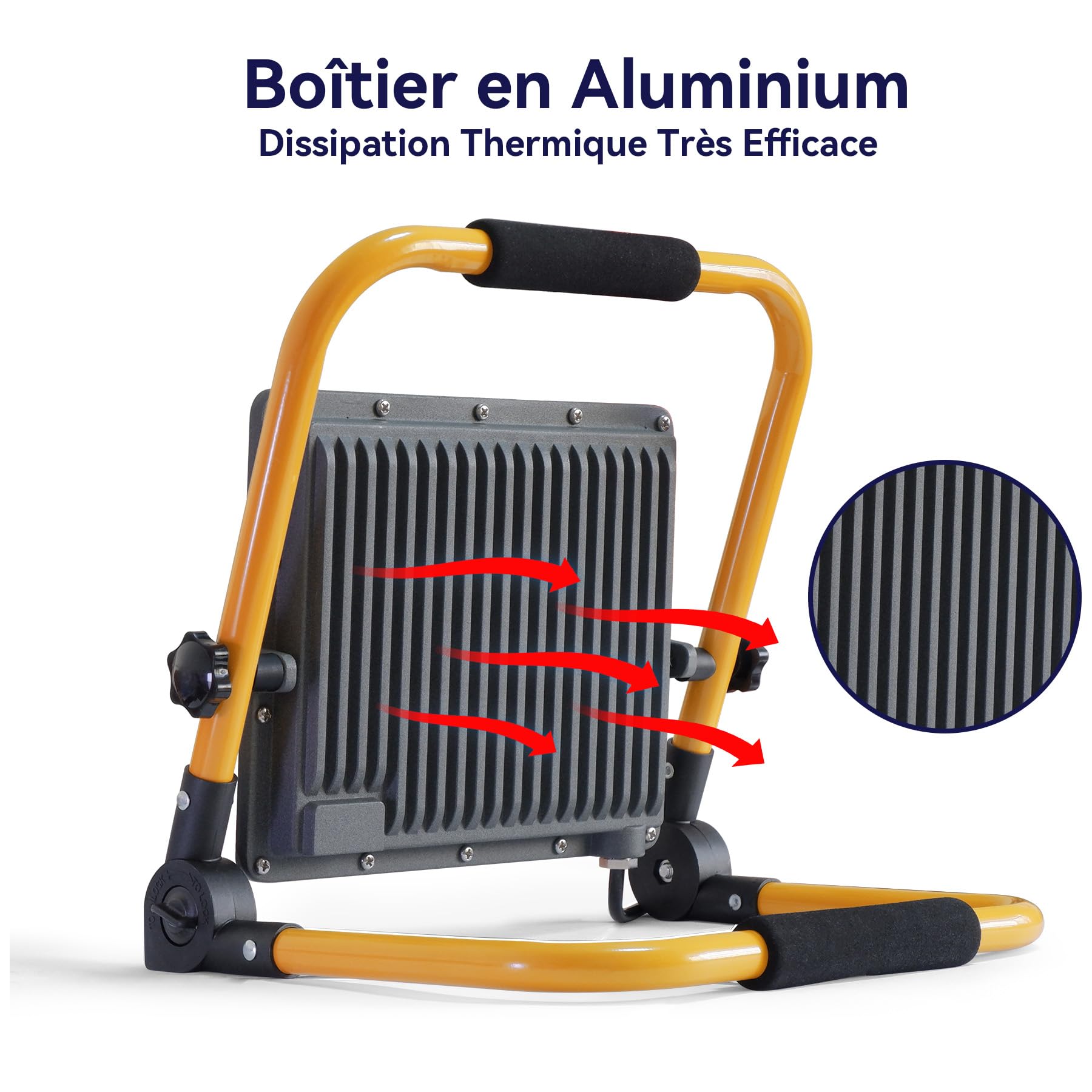 Projecteur LED Chantier 100W avec Interrupteur- Éclairage de Chantier Puissant et Étanche IP66, 6500K 15000 Lumens avec Prise Schuko et Cordon de 4M, Idéal pour Travaux Intérieurs et Extérieurs