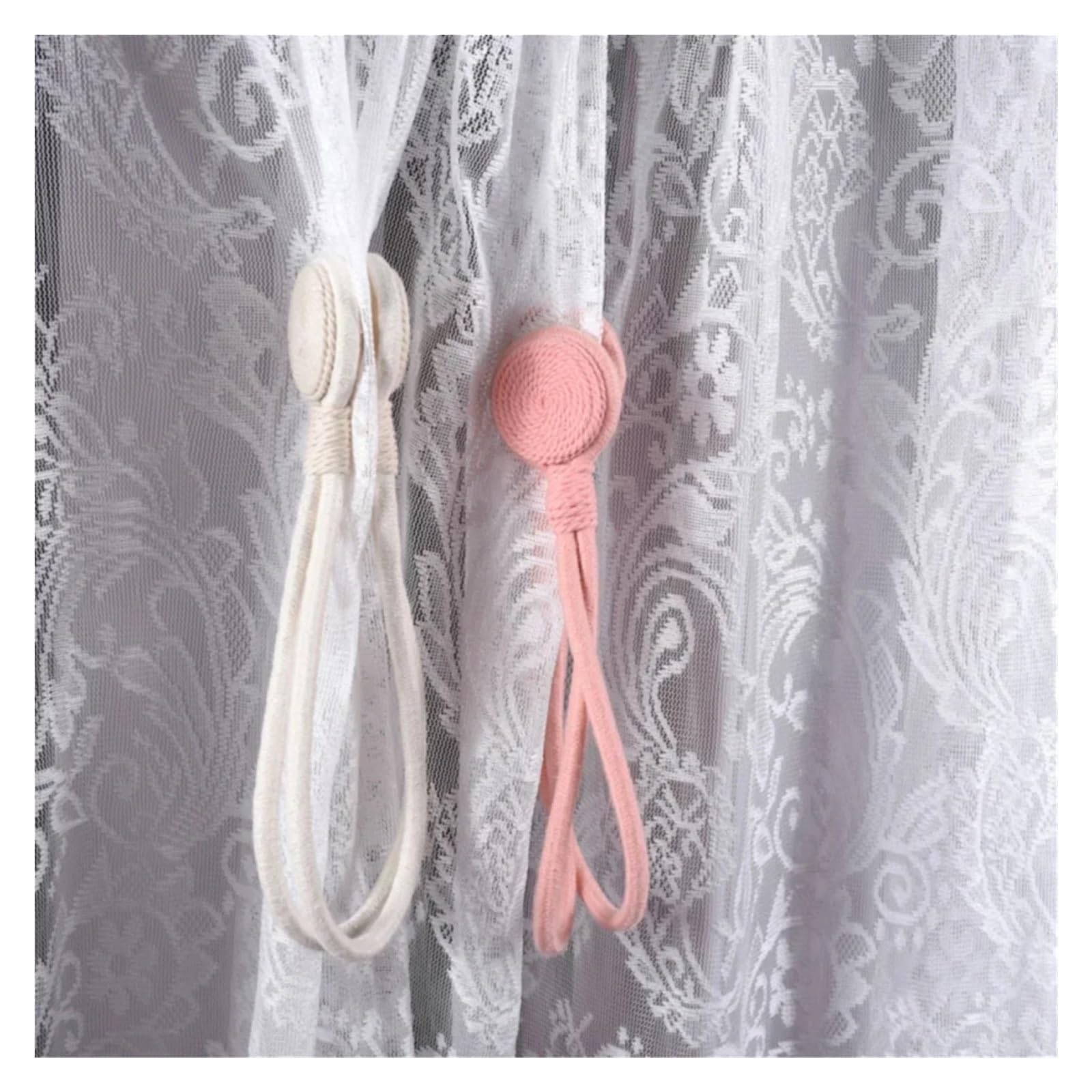 Embrasses Rideaux Embrasses de rideaux magnétiques, 4 pièces, boucles de rideau Design floral, supports de retenue, crochets, Clip for décoration de maison, extérieur, chambre à coucher, bureau Pour L