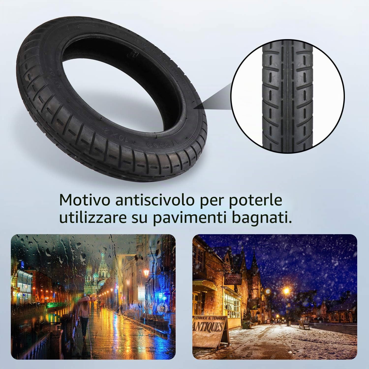 ANSENI® 2 Camere d'aria e 2 Ruote da WANDA10 Pollici per Scooter Monopattino Elettrico Vivobike S2 Max,Gomme Di Ricambi per Monopattino Elettrico