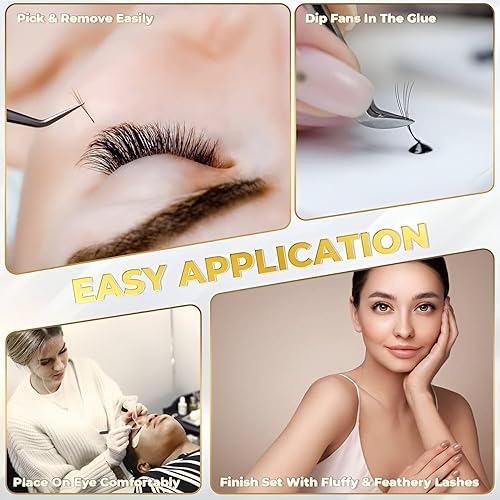 Miniatura 8 de 500 extensiones de pestañas Promade, pestañas sueltas de 3D a 16D, pestañas rizadas CCCCD, grosor de 0.030.050.003 in, longitud de 0.315-0.591 in,