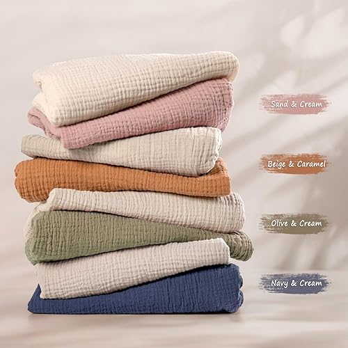 Miniatura 4 de lulumoon Sábanas de Moisés de Muselina para Bebé Sábanas de Moisés de Algodón Neutras para Niños y Niñas - Ajustadas para Oval, Rectángulo o Reloj