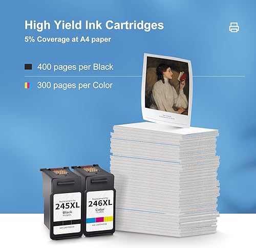 Miniatura 3 de 245xl 246xl Paquete combinado de cartuchos de tinta remanufacturados de repuesto para Canon PG-245XL CL-246XL para Canon PIXMA MX490 MX492 MG2520