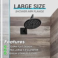 Vista 5 de Placas cuadradas de cubierta cuadrada para brazo de ducha de 3.5 pulgadas, placa de cubierta de escudo de repuesto universal de gran