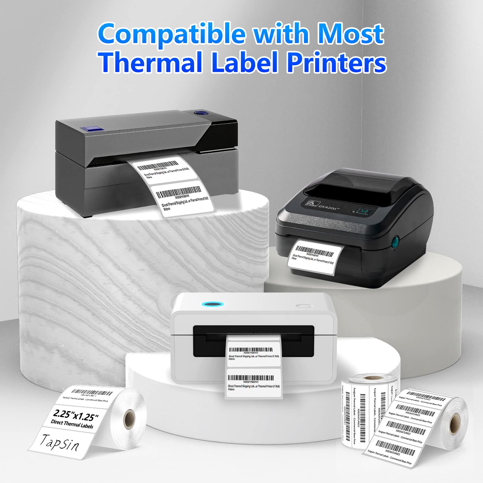 A4 Paper For Printer Direct Thermal Shipping Labels 2.25x1.25 Inch - 1000 Labels Per Roll White 2-1/4 X 1-1/4 Inch Direct Thermal Perforated Labels - Foto 3