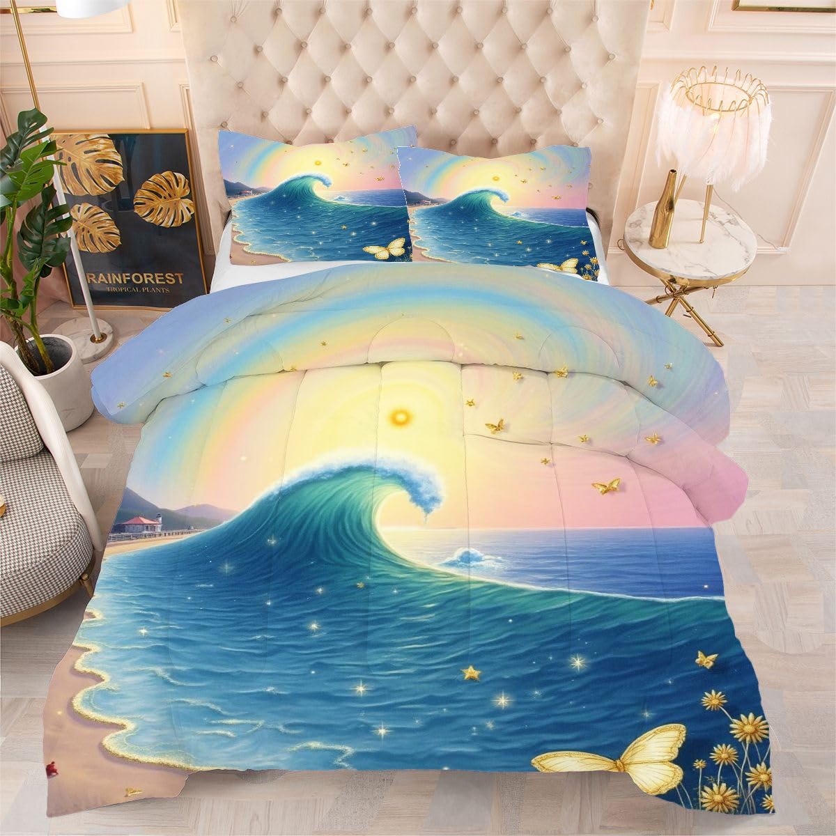 Couette 240 x 260 cm légère en microfibre pour éliminer la chaleur nocturne